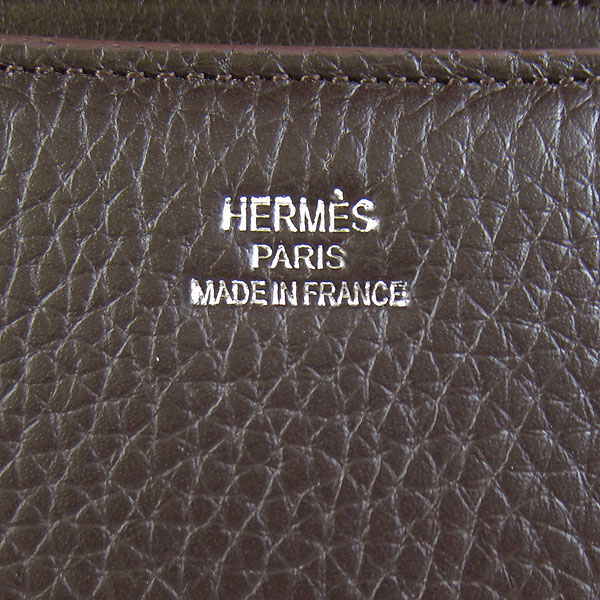 7A Hermes Constance Togo Leather Single Bag Dark Coffee Silver Hardware H020